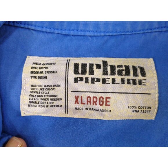 Urban Pipeline Mens XL Blue Button-Up Long Sleeve Shirt 100% Cotton Casual - Picture 3 of 8
